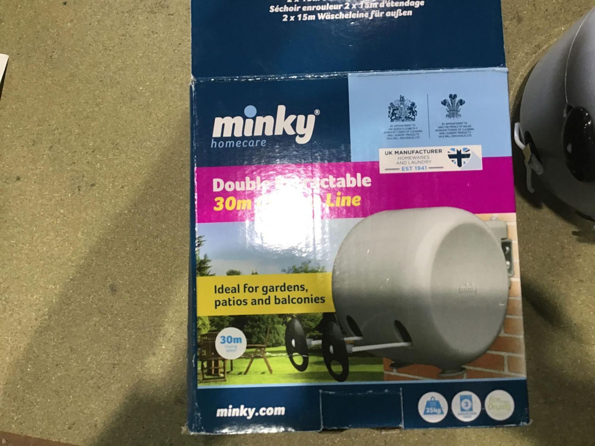 30m Minky Retractable Outdoor Clothes Washing Wash Line - 2 x 15m Lines - Image 2 of 3