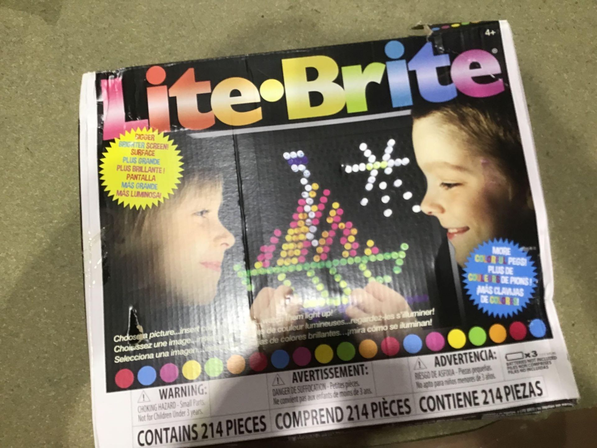 Bigger Lighter Screen Lite-Brite More Colorful Pegs Contains 214 Pieces - Image 2 of 4