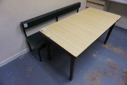 Metal Framed Table 1530 x 765mm and Metal Frame Leather Bench 1800mm as Lotted