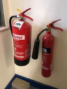 Water & Co2 Fire Extinguishers as lotted, Note: This Lot will Require Testing Before Use