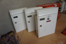 3no. Lockable Metal Letter Boxes 650 x 380 x 90mm, Keys Not Present