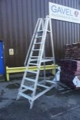 10-Step Aluminium Mobile Warehouse Step Ladder, Please Note: Viewing & Collection is By