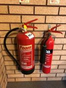 Foam & Co2 Fire Extinguishers as lotted, Note: This Lot will Require Testing Before Use