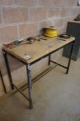 Metal Framed Timber Workbench, 1130 x 540 x 870mm