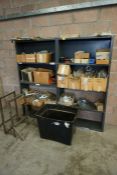 2no. Bays of Shelving and Contents Comprising; Various Fixtures and Fittings, Plastic Bun, 2nno.