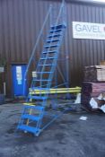 15-Step Mobile Warehouse Step Ladder with Retractable Wheels, Please Note: Viewing & Collection is