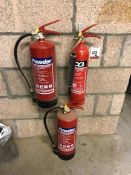 3no. Various Fire Extinguishers