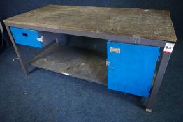 Heavy Duty Steel Frame Workbench with Timber Top 1800 x 900 x 840mm