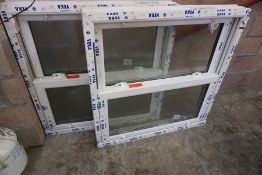 2no. Fully Glazed PVC Window Frames 1080 x 1070mm
