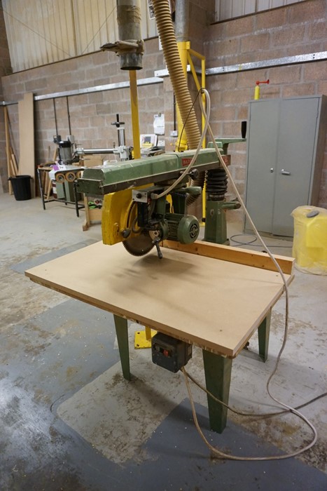 stroking Radial Arm Chop Saw 
