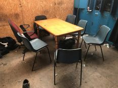 Timber Dining Table Complete with 7no. Various Chairs, Collection Strictly Tuesday 3 March 8:30 -