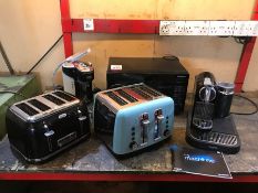 Nespresso Espresso Maker & Coffee Frother, 2no. Toasters, Breville Hot Water Dispenser, Panasonic