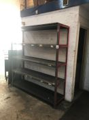 Steel Fabricated Welded 5-tier Shelving Unit Complete with Timber Shelved, 1780 x 480 x 1950mm,
