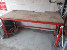 Metal Frame Workstation with Shaped Timber Top 1850 x 820mm, Collection Strictly Tuesday 3 March 8: