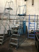 9-tread Mobile Warehouse Steps with Hand Rails, Working Platform Height: 2300mm, Collection Strictly