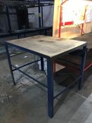 Welded Steel Workbench with Timber Top, 990 x 1300 x 1100mm, Collection Strictly Tuesday 3 March 8: