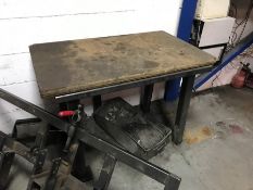 Timber Topped Metal Framed Workbench, Collection Strictly Tuesday 3 March 8:30 - 5:30