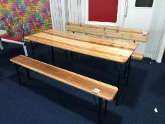 Timber Topped Foldaway Trestle Table & 2no. Benches