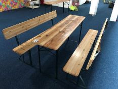 Timber Topped Foldaway Trestle Table & 2no. Benches