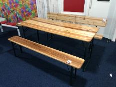 Timber Topped Foldaway Trestle Table & 2no. Benches