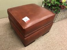 BUnused rown Leather Footstool as Lotted