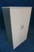 Light Beech Effect Double Door Stationary Cupboard, 800 x 470 x 1470mm