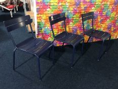 3no. Blue Metal Chairs