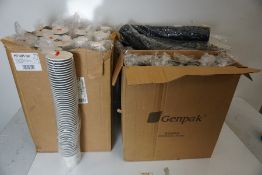 Quantity of Branded Paper Coffee Cups and Plastic Lids