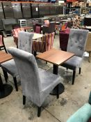 2no. Timber Highback Dining Chairs and Square Coffee Table as Lotted