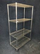 Chrome 4-Tier Wired Shelving Racks, 910 x 450 x 1650mm