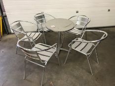 5no. Aluminium Outdoor Seating Chairs and Foldaway Table as Lotted