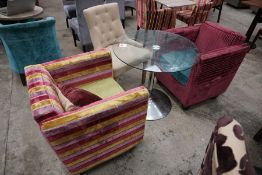 2no. Decorative Box Chairs, 1no. Chair & Coffee Table as Lotted