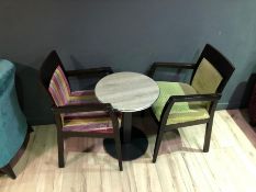 2no. Timber Framed Armchairs & Table as Lotted
