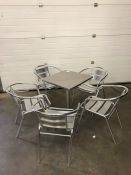 5no. Aluminium Outdoor Seating Chairs and Foldaway Table as Lotted