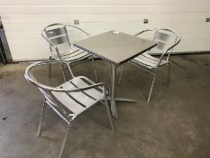 3no. Aluminium Outdoor Seating Chairs and Foldaway Table as Lotted