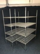 2no. 4-tier Wired Shelving Racks, 1200 x 600 x 1810mm