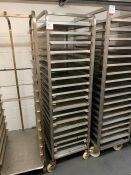 Stainless Steel 18-tier Tray Trolley with 18no. Trays Size: 760 x 460mm