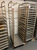 Stainless Steel 14-tier Tray Trolley with 14no. Trays Size: 760 x 460mm