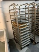 Stainless Steel 14-tier Tray Trolley, No Trays Present