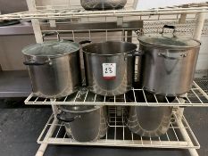 5no. Large Stainless Steel Cooking Pots,