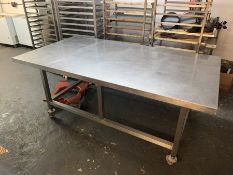 Stainless Steel Mobile Preparation Table, 2130 x 1150 x 930(h)mm