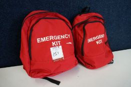 2no. Emergency Kit Rucksacks as Illustrated
