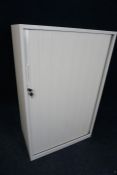 Tambour Fronted White Steel Cabinet 800 x 1270 x 470mm