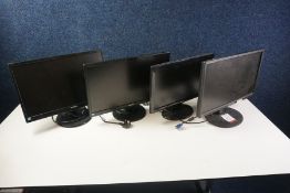 No4. Various Computer Monitors Comprising; 2no. Philips Monitors, no.1 Benq monitor, No1 LG monitor