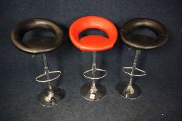 3no. Faux Leather Breakfast Bar Stools