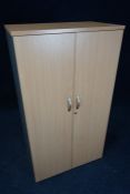 Beech Effect Double Door Timber Cabinet 790 x 1430 x 470mm