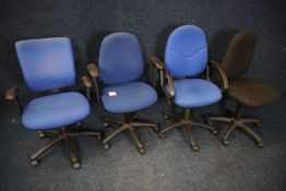 3no. Various Mobile Office Armchairs and 1no. Mobile Office Chair