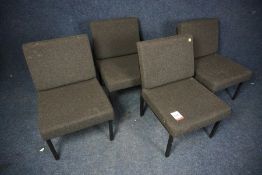 4no. Tweed Upholstered Reception Chairs