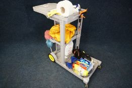 Cleaning Trolley Complete with Various Cleaning Sundries as Lotted