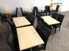 3no. Metal Frame Timber Top Tables 1100 x 690mm and 12no. Faux Leather Chairs. Collection Strictly